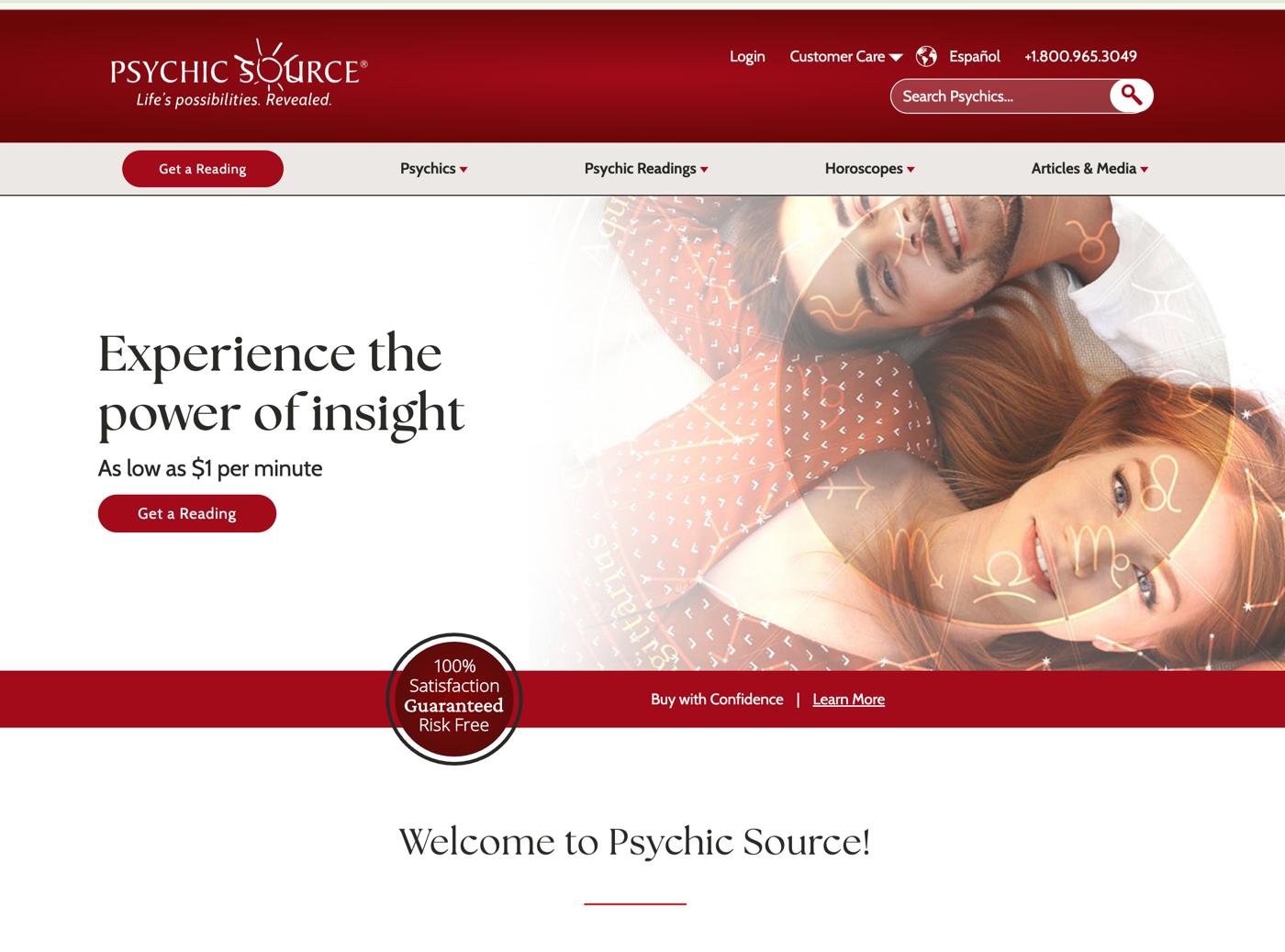 Psychic Source advisor selection screen